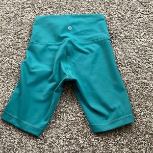Brand new never worn cyan Lululemon biker shorts